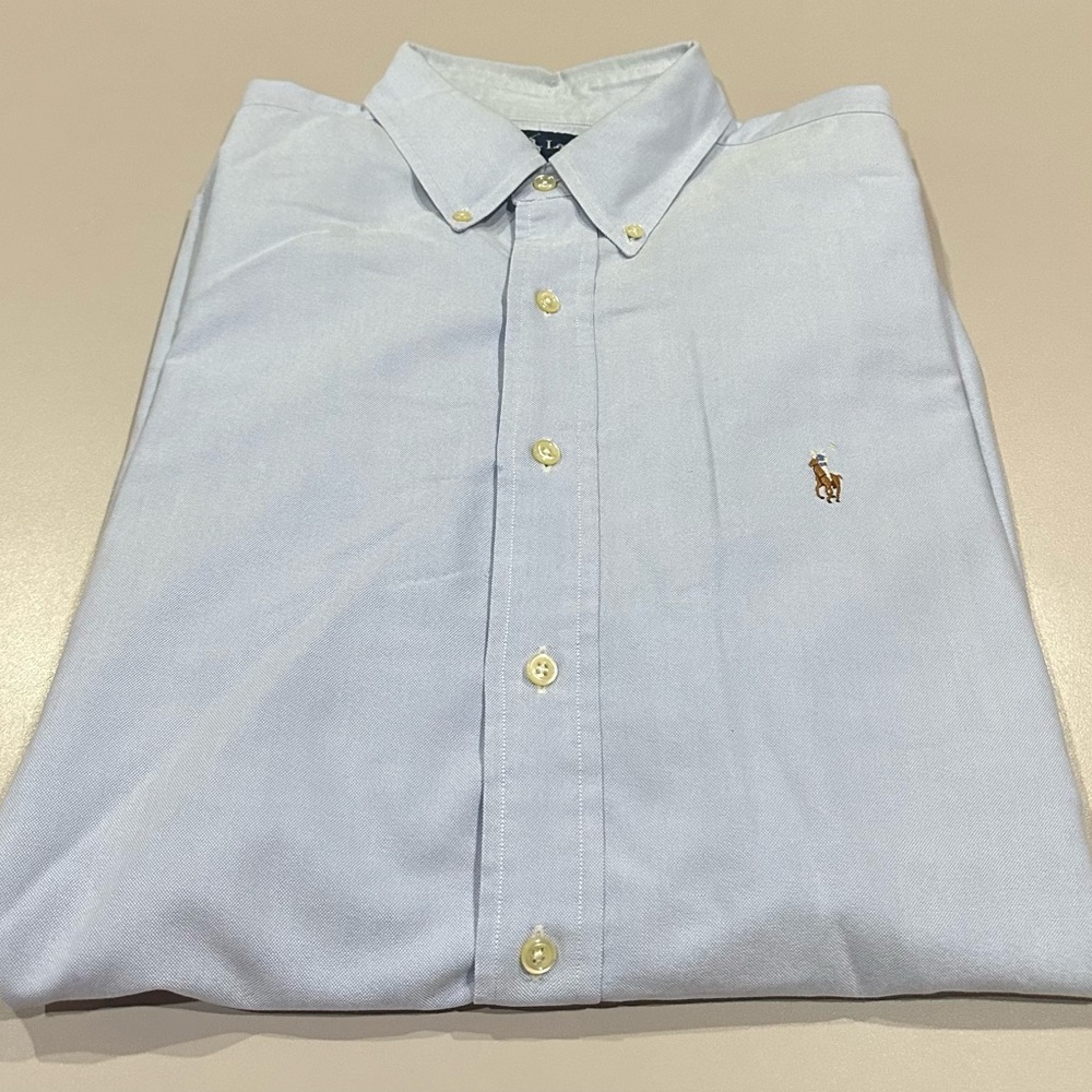 Ralph Lauren Light Blue Button Down Dress Shirt Size 16 1/2
